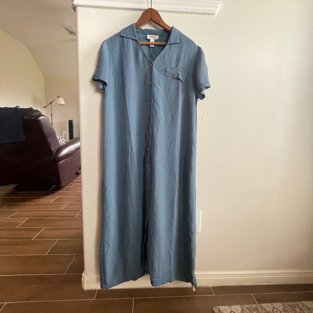 Vintage Talbots Blue A-line Midi Dress